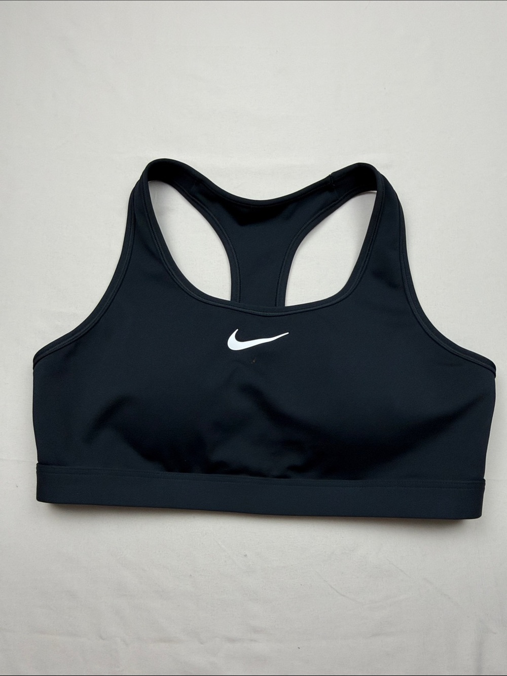 Nike Black Racerback Sports Bra with White Swoosh
